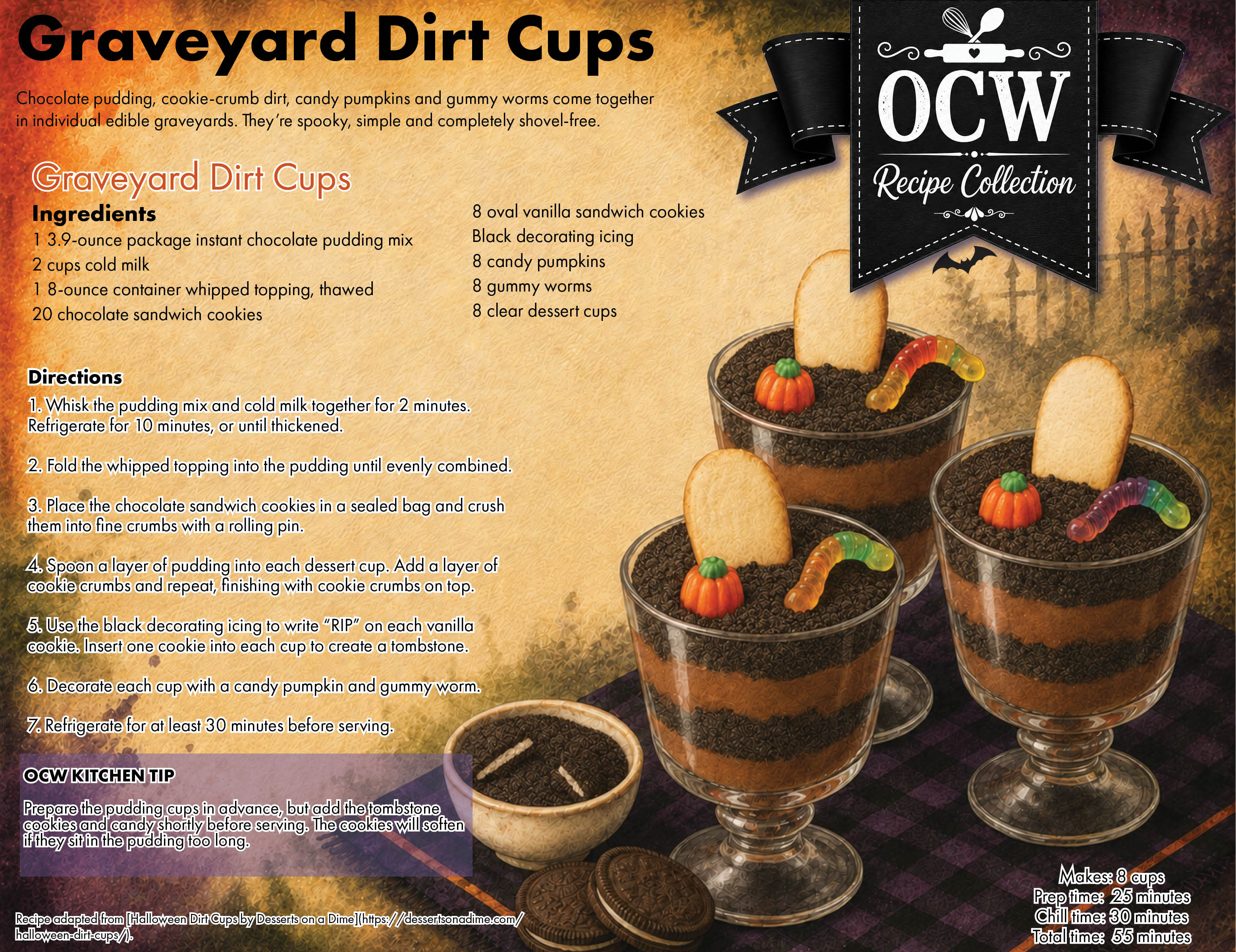 Graveyard Dirt Cups recipe from the OCW Recipe Collection